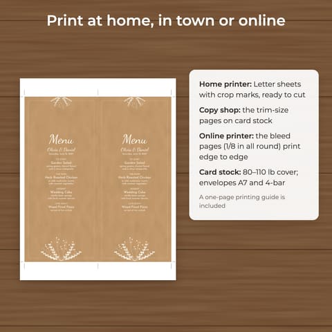 Rustic Kraft Wedding Menu Template, preview 3