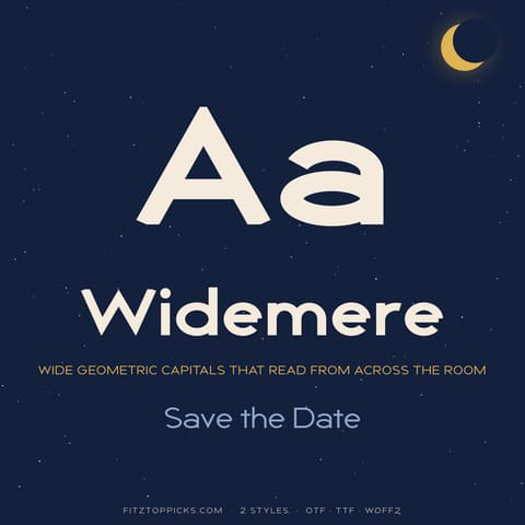 Widemere: Wide Geometric Sans Font (2 Styles, OTF TTF WOFF2), cover