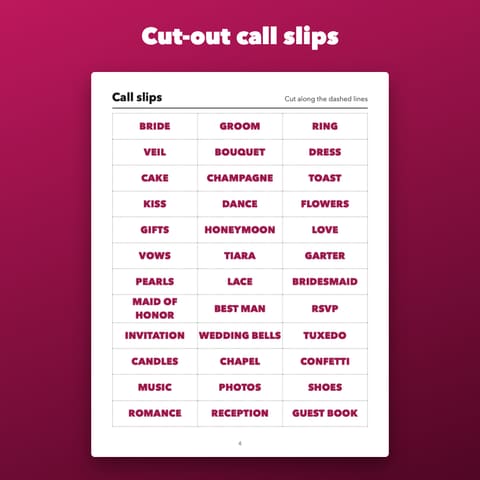 Bridal Shower Bingo: 30 Different Cards, preview 3