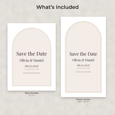 Modern Minimalist Save the Date Template, preview 1