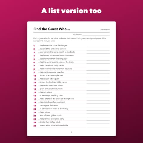 Find the Guest Who: Bridal Shower Icebreaker Game, preview 2