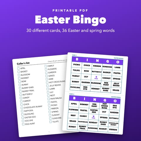 Easter Bingo Printable for Kids and Classroom Parties, cover