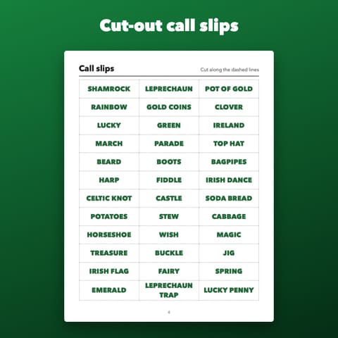 St. Patrick’s Day Bingo Printable for Kids and Classroom Parties, preview 3