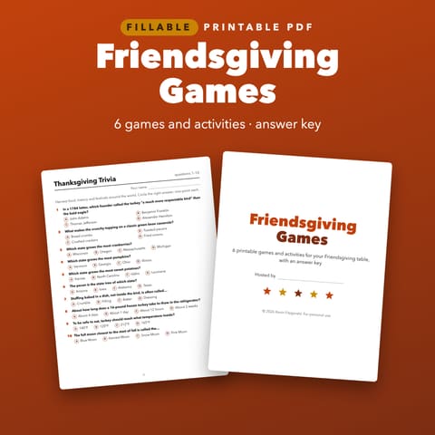 Friendsgiving Games Printable, cover