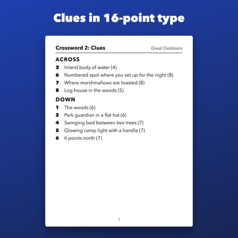 Large Print Crosswords Volume 2 Printable for Seniors, preview 2