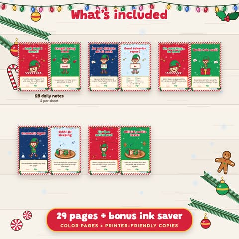 Christmas Elf Notes Printable, preview 1