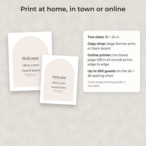 Modern Minimalist Wedding Welcome Sign Template, preview 3
