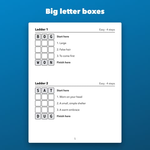 Large Print Word Ladders Printable for Seniors, preview 1