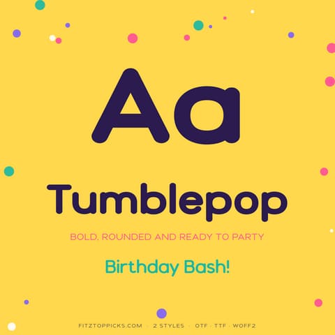 Tumblepop: Bold Rounded Display Font (2 Styles, OTF TTF WOFF2), cover