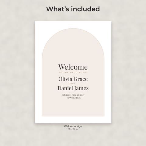 Modern Minimalist Wedding Welcome Sign Template, preview 1