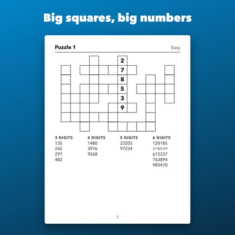 Large Print Number Fill-Ins Printable for Seniors, preview 1