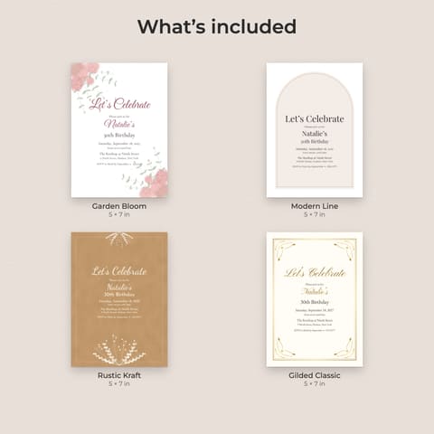 Birthday Invitation Template: 4 Styles (Editable PDF), preview 1