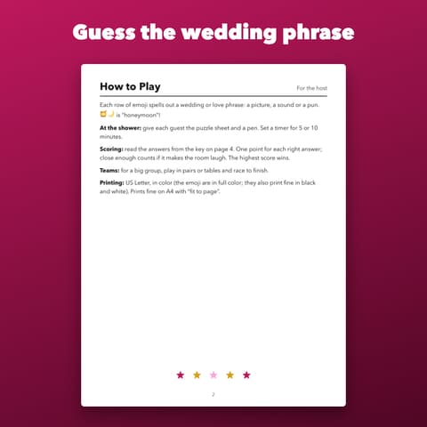Bridal Shower Emoji Pictionary: 20 Wedding Puzzles, preview 2