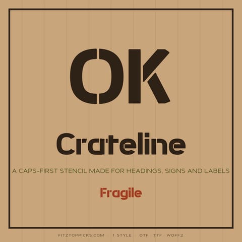 Crateline: Heavy Stencil Font (1 Style, OTF TTF WOFF2), cover