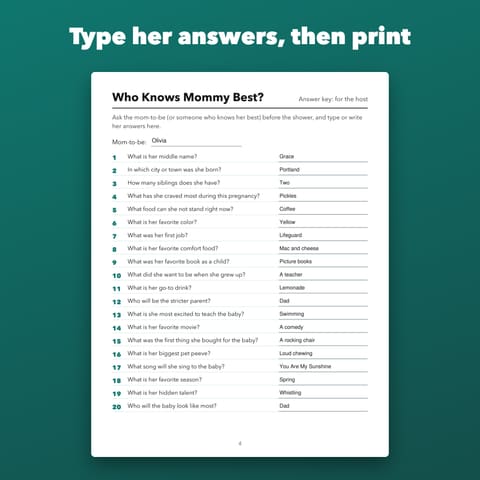 Who Knows Mommy Best Baby Shower Game, preview 2
