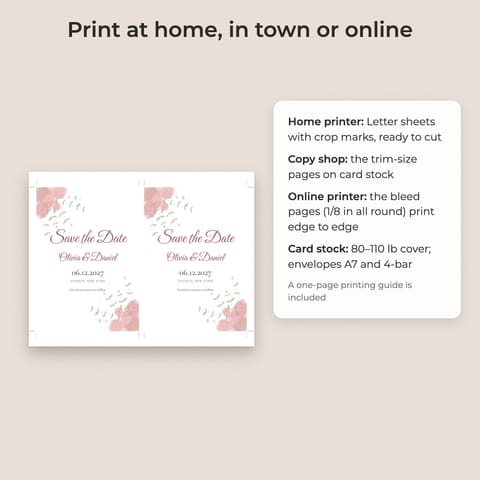 Watercolor Floral Save the Date Template, preview 3