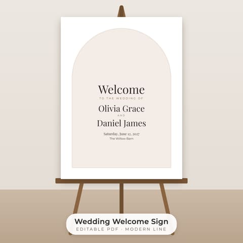 Modern Minimalist Wedding Welcome Sign Template, cover