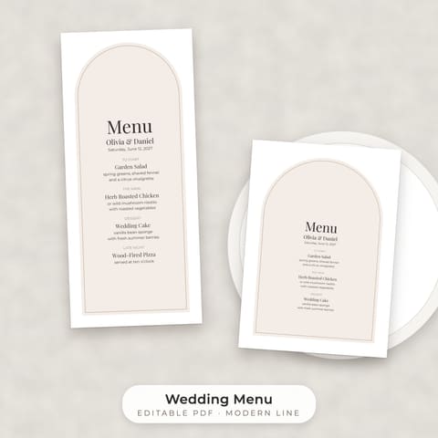 Modern Minimalist Wedding Menu Template, cover