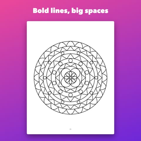 Easy Mandala Coloring Book Printable for Adults, preview 2