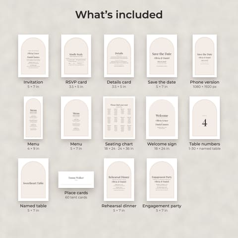 Modern Minimalist Wedding Template Bundle, preview 1