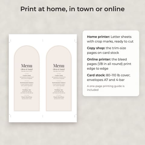 Modern Minimalist Wedding Menu Template, preview 3