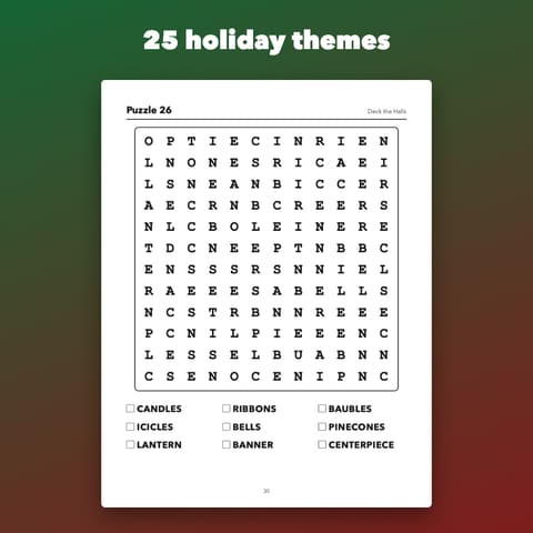 Large Print Christmas Word Search Printable for Seniors, preview 2