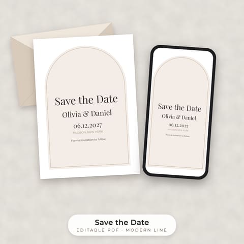 Modern Minimalist Save the Date Template, cover