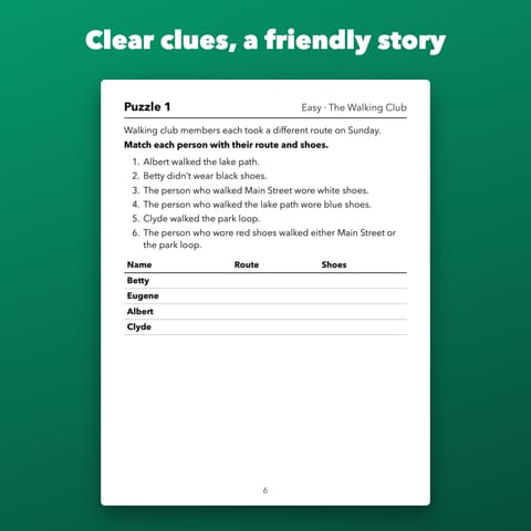 Large Print Logic Grid Puzzles Printable for Adults and Seniors, preview 1