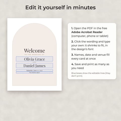 Modern Minimalist Wedding Welcome Sign Template, preview 2