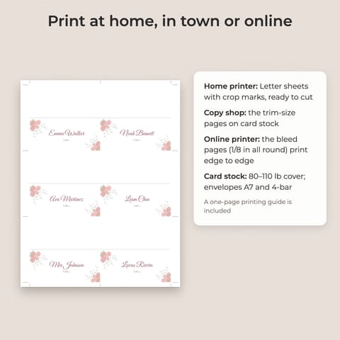 Watercolor Floral Wedding Table Numbers 1-30 and Place Cards, preview 3