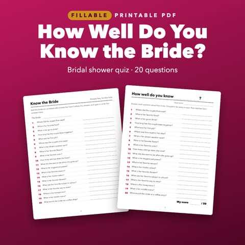 How Well Do You Know the Bride Quiz, cover