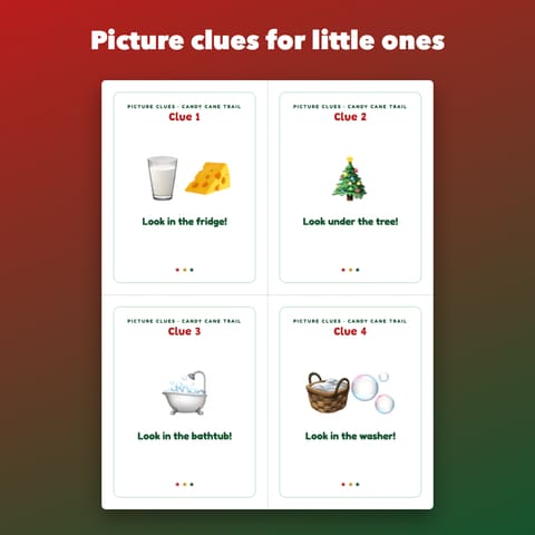 Christmas Scavenger Hunt for Kids: 2 Clue Trails and Picture Clues, preview 2