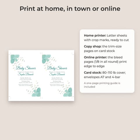 Baby Shower Invitation Template: 4 Styles (Editable PDF), preview 3