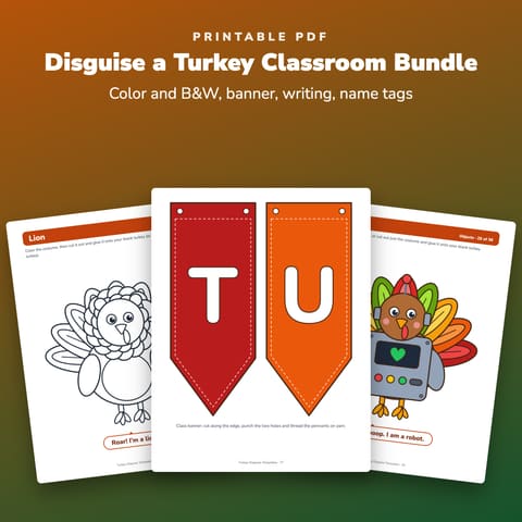 Disguise a Turkey Classroom Bundle, cover
