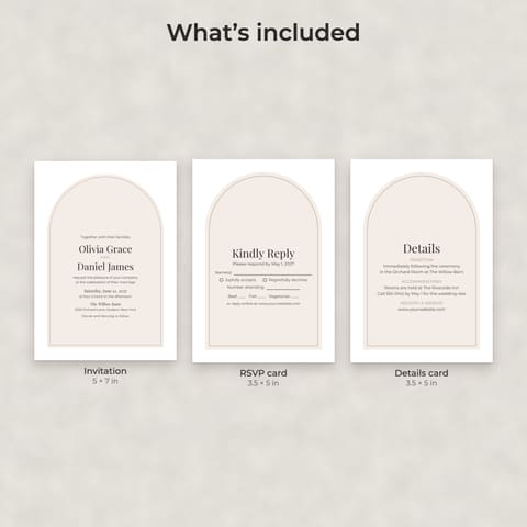 Modern Minimalist Wedding Invitation Suite Template, preview 1