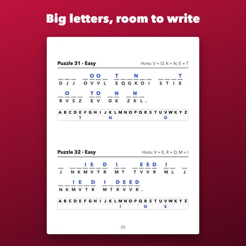 Large Print Cryptograms Printable for Seniors, preview 2