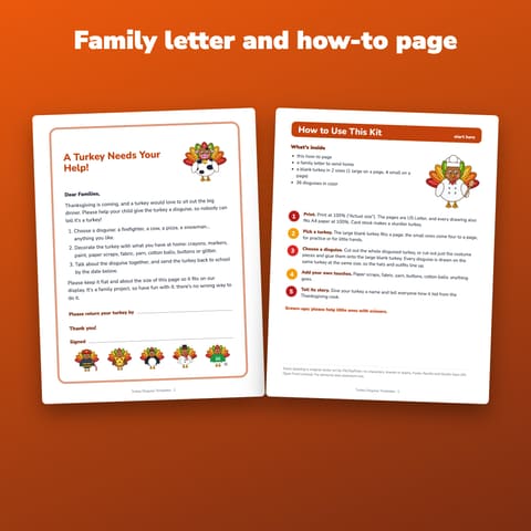 Turkey in Disguise Printable Kit, preview 3