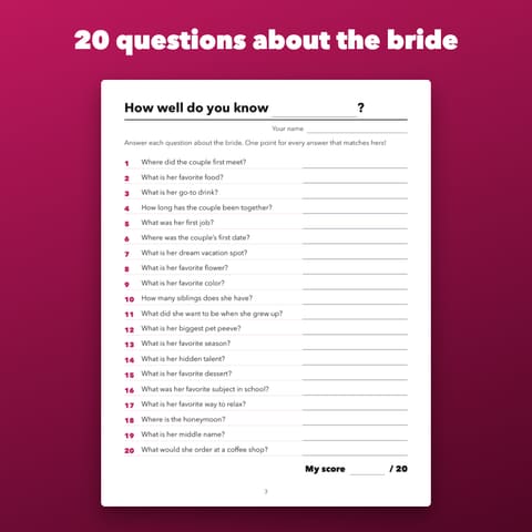 How Well Do You Know the Bride Quiz, preview 1