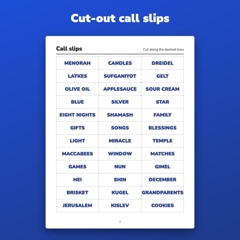 Hanukkah Bingo Printable for Families and Classrooms, preview 3