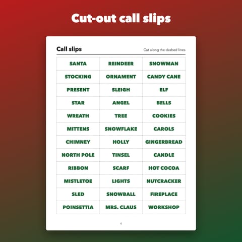Christmas Bingo Printable for Kids and Classroom Parties, preview 3