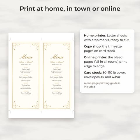 Classic Gold Wedding Menu Template, preview 3