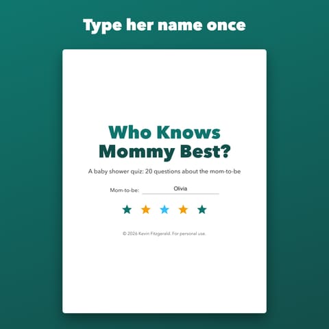Who Knows Mommy Best Baby Shower Game, preview 3