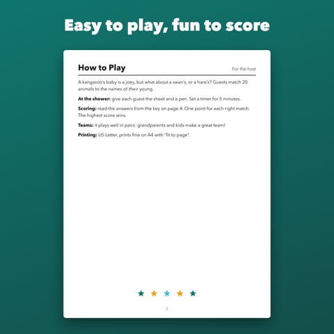 Baby Animal Match Baby Shower Game: 20 Pairs, preview 2