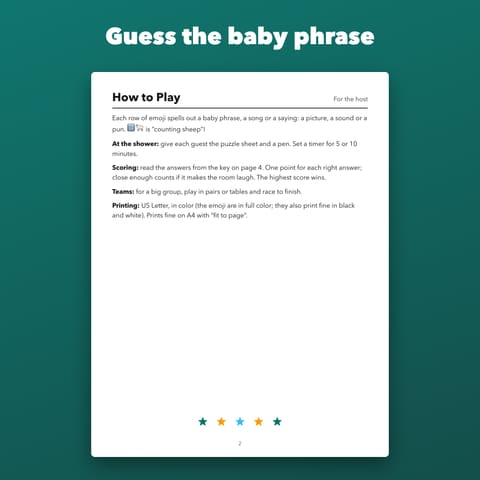 Baby Shower Emoji Pictionary: 20 Puzzles, preview 2