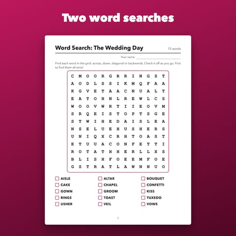 Bridal Shower Word Search and Scramble, preview 1