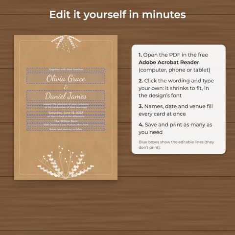 Rustic Kraft Wedding Template Bundle, preview 2
