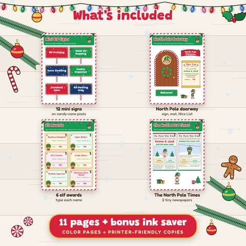 Christmas Elf Props Printable, preview 1