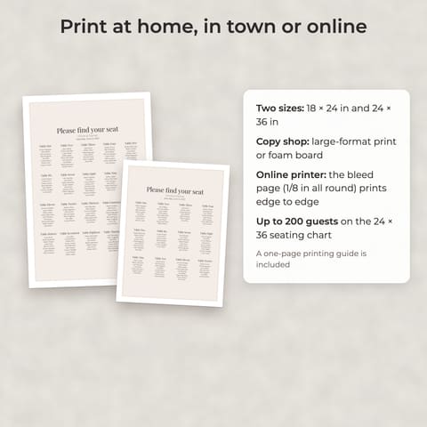 Modern Minimalist Wedding Seating Chart Template, preview 3