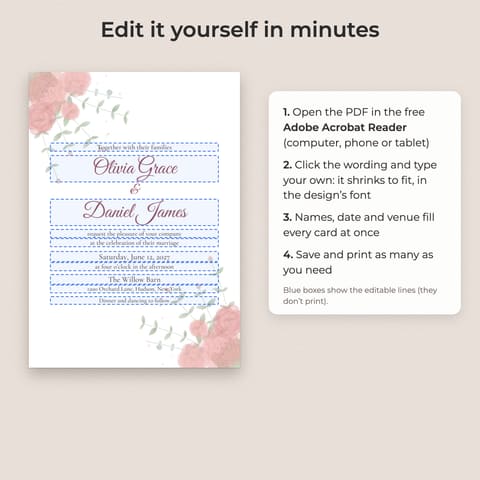 Watercolor Floral Wedding Template Bundle, preview 2
