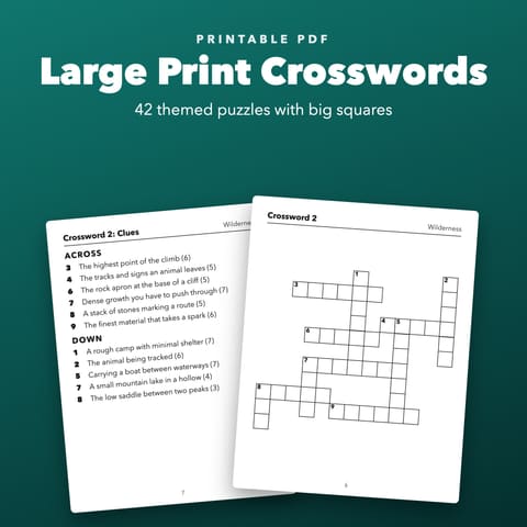 Large Print Crosswords Printable for Seniors, cover